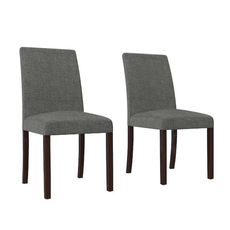 Dorel Living Linen Graydark Pine Upholstered Parsons Chairs Set Of 2