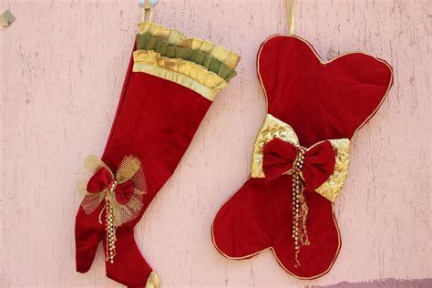 High Heel Christmas Stocking Chic Velvet Holiday Stocking Etsy