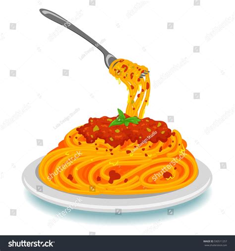 Delicious Vector Illustration Of Spaghetti On A Plate