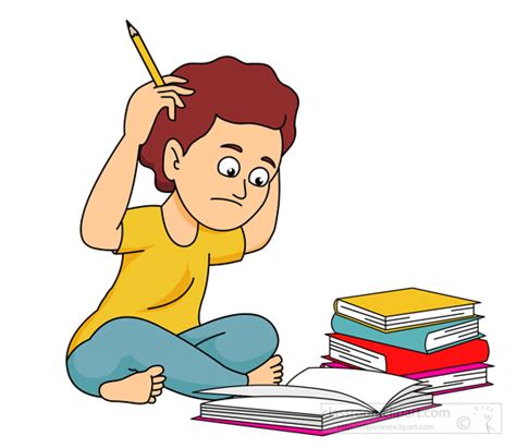 School Clipart Student Confused With Lots Of Homework Classroom Clipart
