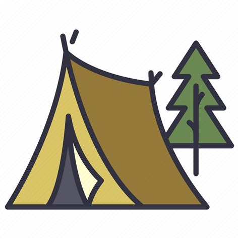 Tent Forest Nature Travel Adventure Camp Tree Icon Download On