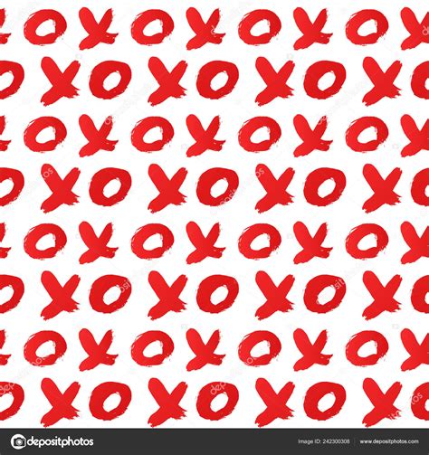 seamless pattern xoxo white background drawn red lipstick hugs kisses stock vector image by