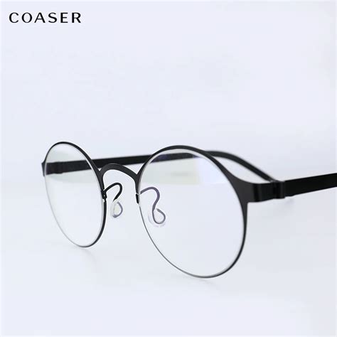 Germany Ic Quality Stainless Steel Metal Frame Glasses Men Round Myopia Prescription Eyewear