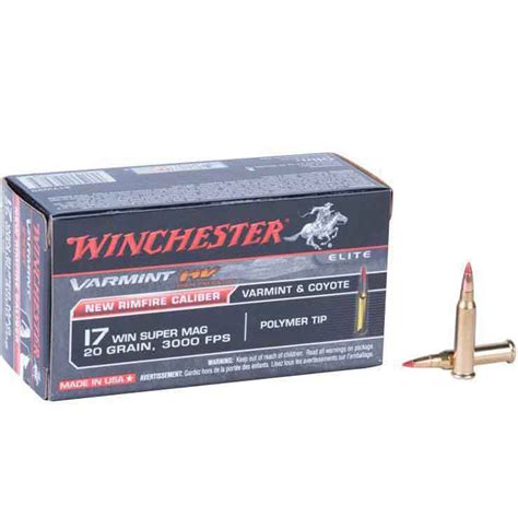 Winchester Elite Varmint He 17 Winchester Super Mag 25gr Polymer Tip