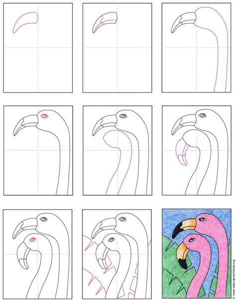 How To Draw A Flamingo Head · Art Projects For Kids Drawing Lessons For
