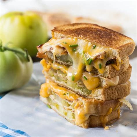 This toasted sandwich is perfect beside soup or a lettuce salad. Fried Green Tomato and Bacon Grilled Cheese Recipe