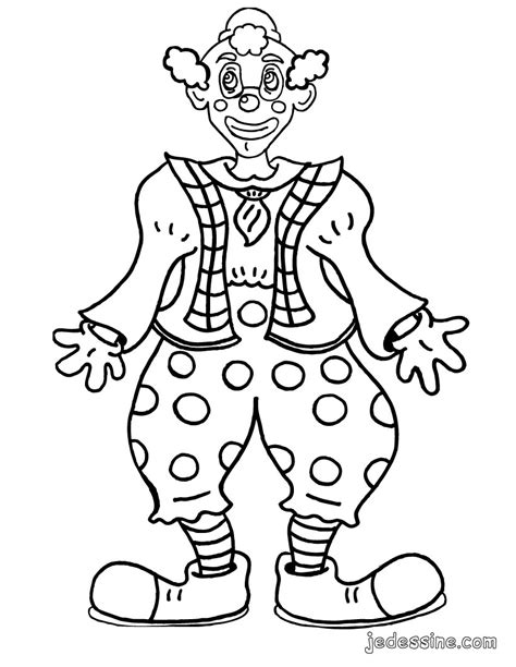 Le clown du dessin est un clown rigolo. Coloriages un clown rigolo - fr.hellokids.com
