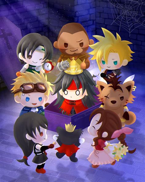 Aerith Gainsborough Barret Wallace Cait Sith Ff7 Cid Highwind Cloud Strife Red Xiii Tifa