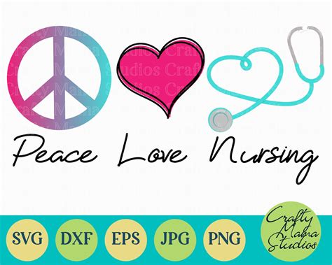 Peace Love Nursing Svg, Nurse Svg, Nursing Cut File, Essential By