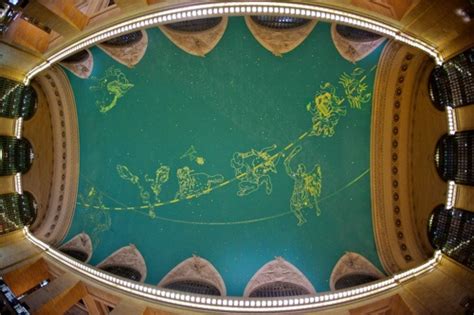 88 grand central station ceiling premium video footage. The Famous "Backwards" Constellation Mural Decorating The ...
