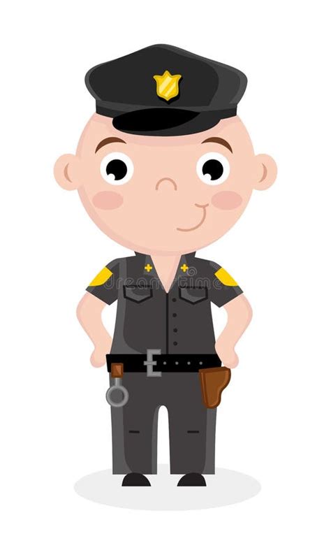 Smiling Little Boy In Police Officer Uniform Stock Vector