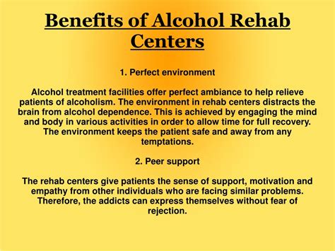 Ppt Alcohol Rehab Treatment Program And Its Benefits Powerpoint