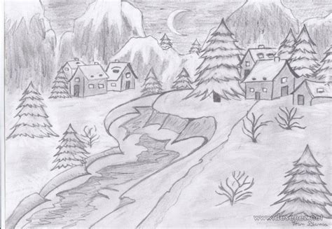 Desen Peisaj De Iarna