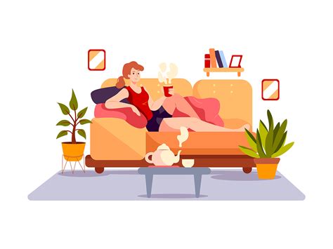 Stay At Home Vector Illustration Concept Uplabs