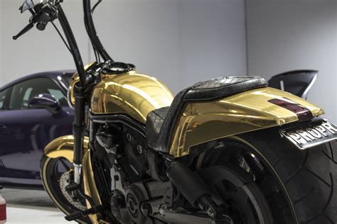 Harley Davidson Vrod Gold Chrome Wrap Im Wrapped