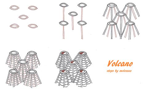 There are also keyword descriptions of tip: My tangle pattern "Volcano"