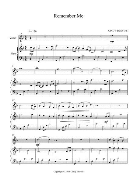 Remember Me For Harp And Violin Sheet Music Pdf Download