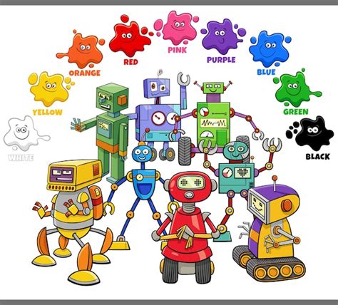 Ilustración De Dibujos Animados Educativos De Colores Básicos Con Grupo
