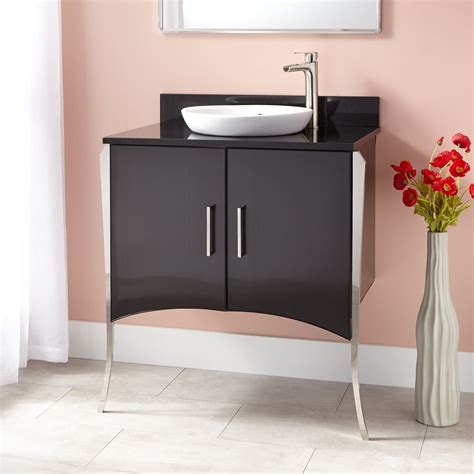 30 Arielle Stainless Steel Wall Mount Vanity For Semi Recessed Sink