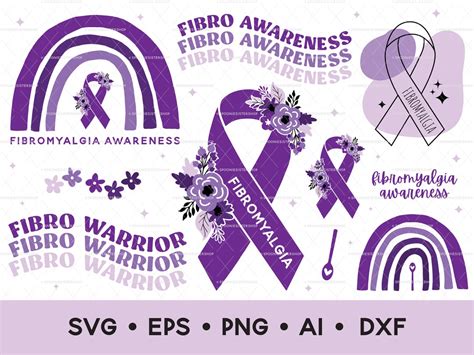 Fibromyalgia Svg Bundle Fibromyalgia Awareness Clipart Bundle Clip