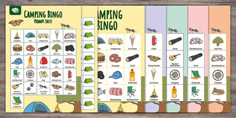 Camping Bingo Game Printable Twinkl Party Teacher Made