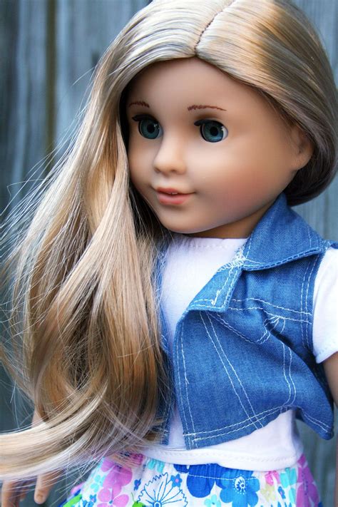 custom american girl doll ~ aqua blue eyes and blonde hair marie grace with isabelle s wig