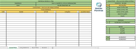 Planilha De Controle De Horas Extras Para 2020 Atualizada Planilhas
