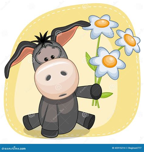 Donkey With Flowers Stock Vector Illustration Of Design 45915214