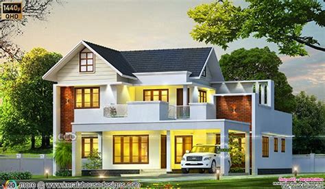 2914 Sq Ft 4 Bedroom Modern Sloping Roof Style House Kerala Home