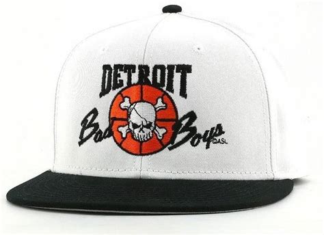 Detroit Pistons Official Bad Boys Snapback Hat White Detroit City