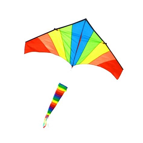 free shipping high quality rainbow windsock kite line ripstop nylon fabric outdoor toys flying