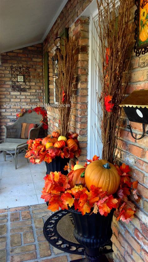 Decorating The Front Door For Fall Using Planters The