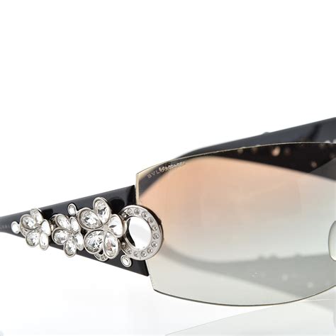 Bulgari Crystal Flower Sunglasses 652 B Black 525957