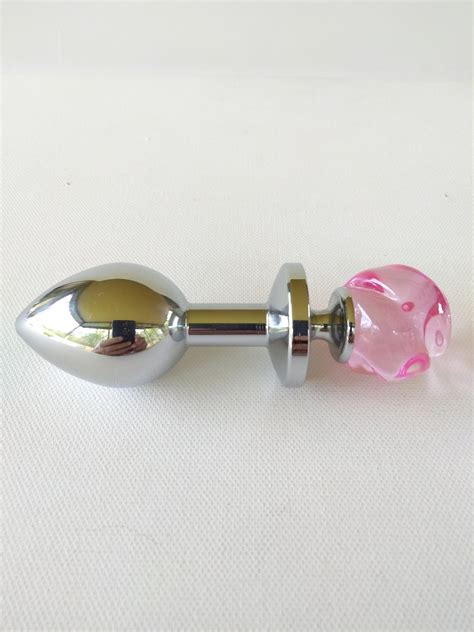 Pink Crystal Rose Butt Plug Mature Sex Toy Anal Plug Ddlg Etsy