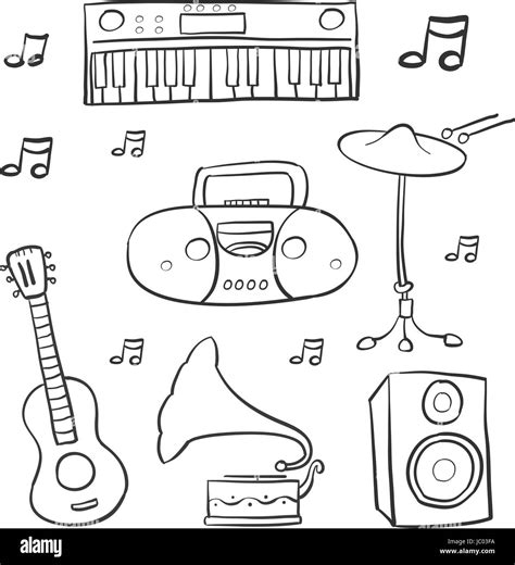 Doodle De Música Dibujar A Mano Arte Vectorial Imagen Vector De Stock
