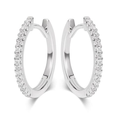 18ct white gold diamond hoop earrings