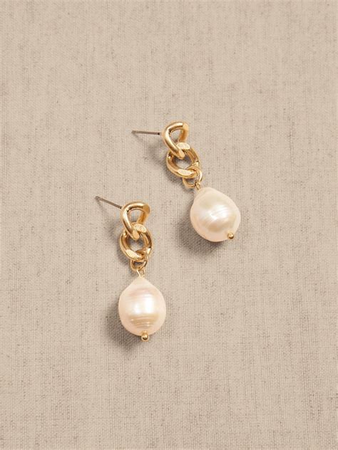 Real Freshwater Pearl Drop Earrings Banana Republic Factory