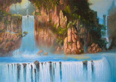 Image Result For Waterfalls Tarzan Traditional Paintings Traditional