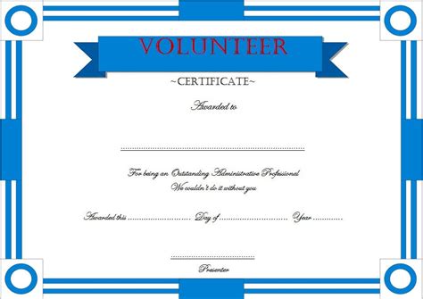 Volunteer Certificate Templates 10 Best Designs Free