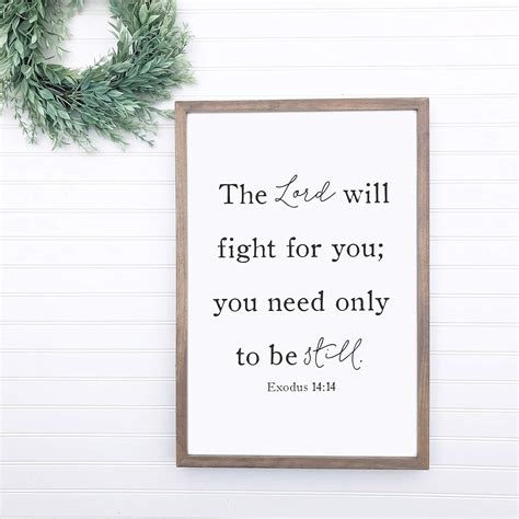 Flowershave357 Bible Verse Wood Sign The Lord Will Fight