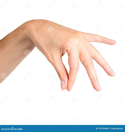 Woman Hand Holding Something With Two Fingers Stock Photo Image Of