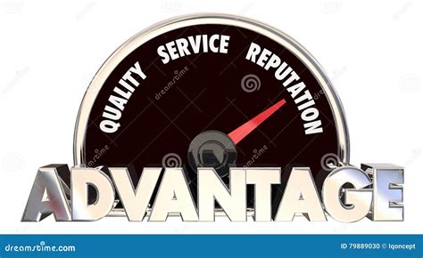Advantage Quality Service Reputation Speedometer Stock Illustration Illustration Of Service