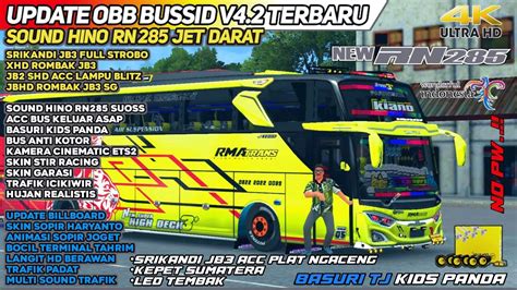 OBB BUSSID V4 2 TERBARU HINO RN285 JET DARAT GRAFIK 4K UHD BUS