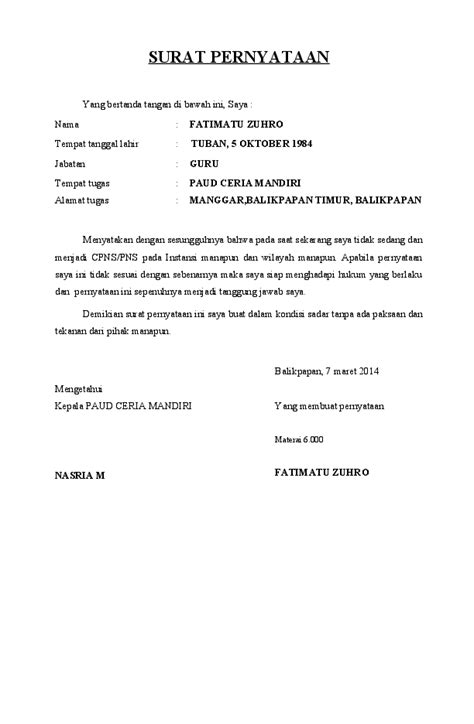 Contoh Surat Keterangan Bukan Pns – bintangutama69.github.io