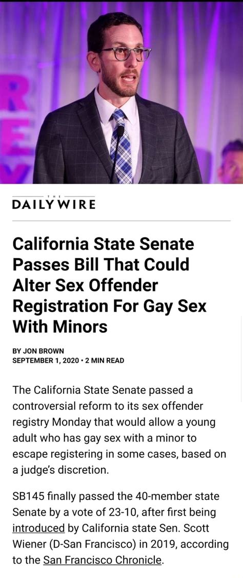 DAILY WIRE California State Senate Passes Bill That Could Alter Sex