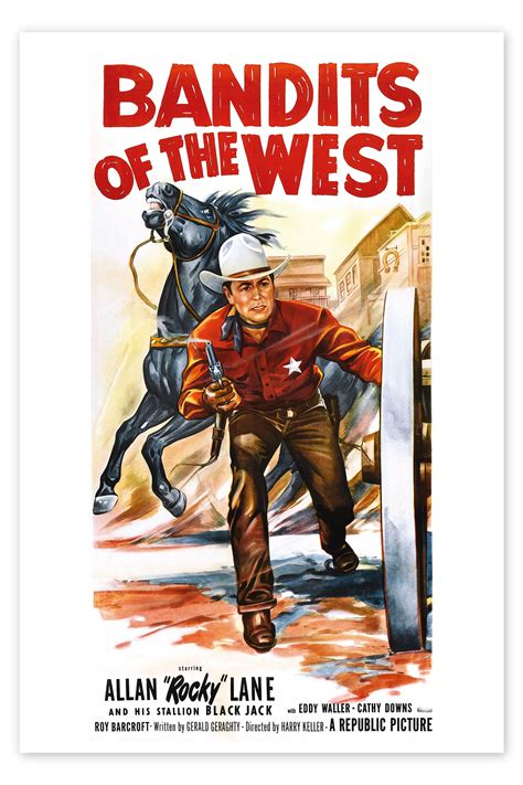 Bandits Of The West Allan Rocky Lane 1953 Print By Everett