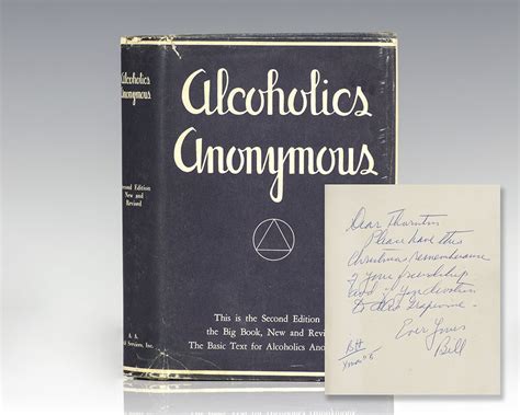 Alcoholics Anonymous Bill Wilson First Edition Signed