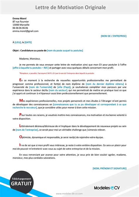 Exemple De Lettre De Motivation En Francais Word Financial Report
