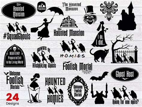 Haunted Mansion SVG Cut Files Haunted Mansion Vector Silhouette