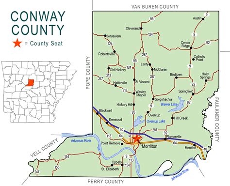 Conway County Map Encyclopedia Of Arkansas